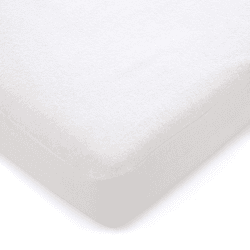 Image showing the Anti-Allergy Cot Bed Mattress Protector, White product.