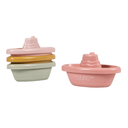 Image showing the Sailors Bay Stackable Boats Bath Toy, Pink product.