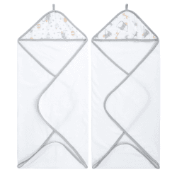 Image showing the Essentials Pack of 2 Hooded Baby Towels, 76 x 76cm, New Heights product.