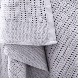 Image showing the Cellular Satin Blanket, 75 x 100cm, Grey product.