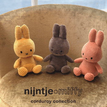 Image showing the Miffy Sitting Corduroy Soft Toy, 23cm, Buttercream product.