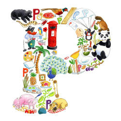 Image showing the P Alphabet Print, 30.5 x 30.5cm, Multi product.