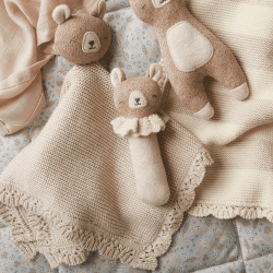 Image showing the Brown Bear Knitted Cuddle Cloth, Beige product.