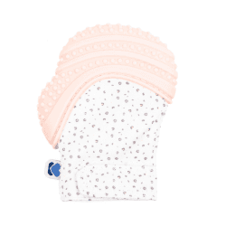 Image showing the Silicone Teething Mitten, Pink product.
