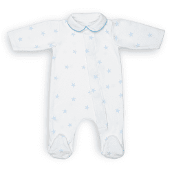 Image showing the Stars Magnetic Fastening Sleepsuit Onesie, 1 Month, Pale Cloud Blue product.