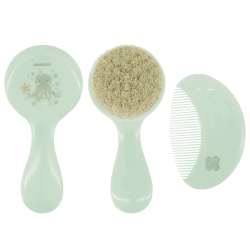 Image showing the Comb & Brush Set with Natural Bristles, Savanna Mint product.