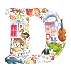 Image showing the D Alphabet Print, 30.5 x 30.5cm, Multi product.