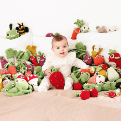 Image showing the Meredith Amanita Crochet Rattle, Red product.