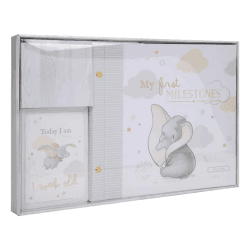 Image showing the Disney Dumbo Milestone Cards & Baby Memory Book Set, White product.