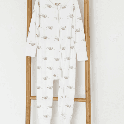 Image showing the Stork Bamboo Zip Sleepsuit, Newborn product.