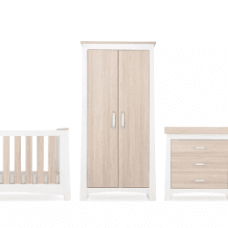 Image showing the Ada 3 Piece Nursery Furniture Set excl. Mattress, White/Ash product.