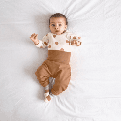 Image showing the Hight Waist Pants GOTS, 0 - 3 Months, Caramel product.