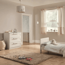 Image showing the Atlas 2 Piece Nursery Furniture Set (excl. Mattress), Nimbus White product.