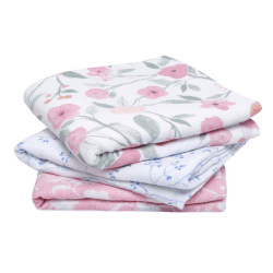 Image showing the Boutique Pack of 3 Cotton Muslin Squares, 70 x 70cm, Ma Fleur product.
