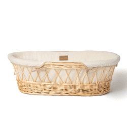 Image showing the Organic Natural Wicker Moses Basket, Cream product.