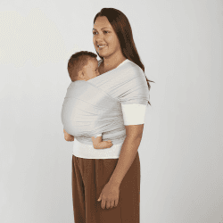 Image showing the Aura Mesh Breathable Baby Sling Wrap, Soft Grey product.
