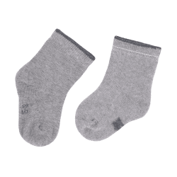 Image showing the Pack of 3 Baby Socks GOTS, 0 - 3 Months, Grey product.