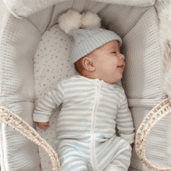 Image showing the Pack of 2 Moses Basket Sheets, 74 x 30cm, Stars & Stripes product.