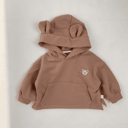 Image showing the Cozy Nozi Bear Hoodie, 0 - 6 Months, Brown product.