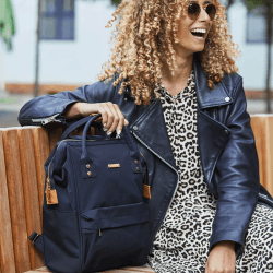 Image showing the Mani Changing Backpack, Navy Blue product.