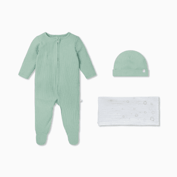 Image showing the Take me Home Ribbed Gift Set, 0 - 3 Months, Mint product.