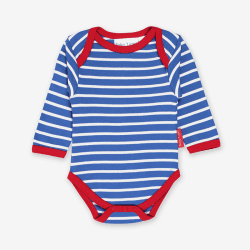 Image showing the Breton Organic Cotton Long Sleeved Bodysuit, 3 - 6 Months, Blue Stripe product.
