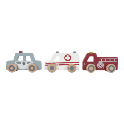 Image showing the Andere Set of 3 Wooden Emergency Services Push Toys, Multi product.