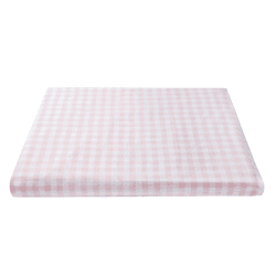 Image showing the Cot Bed Organic Gingham Fitted Sheet, 140 x 70cm, Pink product.