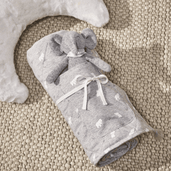 Image showing the Elephant Quilted Playmat & Toy Gift Set, Multi product.