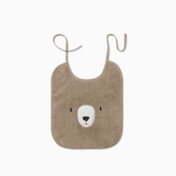 Image showing the Bear Bib, Taupe product.