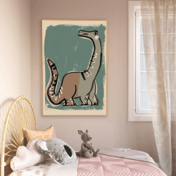 Image showing the Dino Poster Print, 50 x 70cm, Green product.