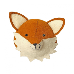 Image showing the Baby Fox Head Mini Felt Animal Wall Decoration, Orange product.