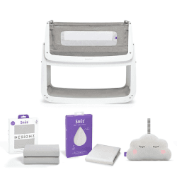 Image showing the SnuzPod4 4 Piece Bedside Crib Starter Set, Dusk product.