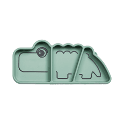 Image showing the Croco Stick & Stay Snack Plate, Green product.