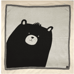 Image showing the Knitted Bear Blanket, Natural White product.