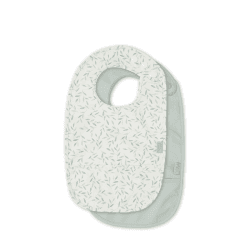 Image showing the Pack of 2 Recycled Polyester Bibs with Pocket, Green Leaves, Dusty Green product.