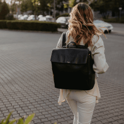 Image showing the St James Leather Changing Backpack, Black product.
