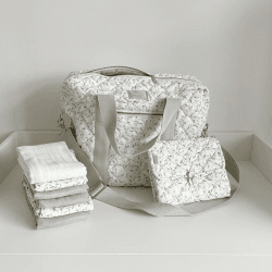 Image showing the Changing Bag with Print, Green Leaves product.
