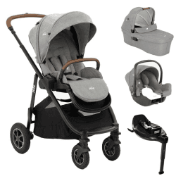 Image showing the Versatrax On The Go 4 Piece Travel System Bundle, Pebble product.