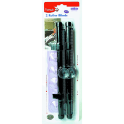 Image showing the Pack of 2 Roller Sun Shade Blinds, Black product.