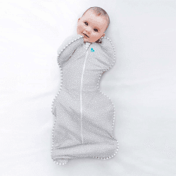 Image showing the Bamboo Swaddle Sleeping Bag, 0.5 Tog, Newborn, Grey Dot product.