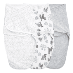 Image showing the Essentials Pack of 3 Easy Swaddle Wraps, 1.0 Tog, 0 - 3 Months, Toile product.