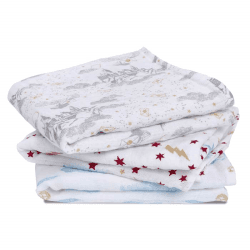 Image showing the Boutique Pack of 3 Cotton Muslin Squares, 70 x 70cm, Harry Potter product.