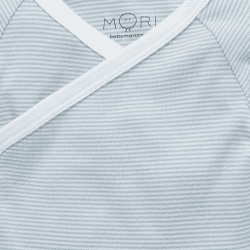 Image showing the Short Sleeve Kimono Bodysuit, 3 - 6 Months, Blue Stripe product.