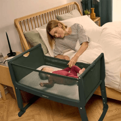 Image showing the SnuzPod Studio Bedside Crib, Berlin Green product.
