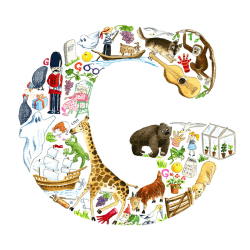 Image showing the G Alphabet Print, 30.5 x 30.5cm, Multi product.