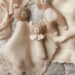 Image showing the Brown Bear Knitted Rattle, Beige product.