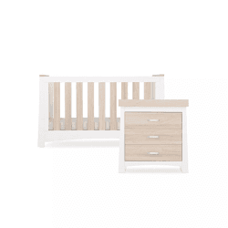 Image showing the Ada 2 Piece Nursery Furniture Set excl. Mattress, White/Ash product.