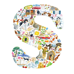 Image showing the S Alphabet Print, 30.5 x 30.5cm, Multi product.