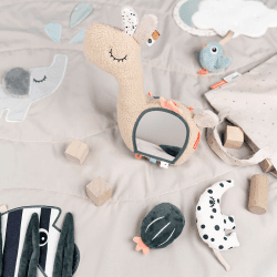 Image showing the Lalee Tummy Time Floor Mirror, Sand product.